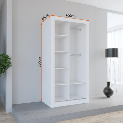 LEXISS GOLD Sliding Door Wardrobe – Modern Bedroom Storage & Closet Organizer