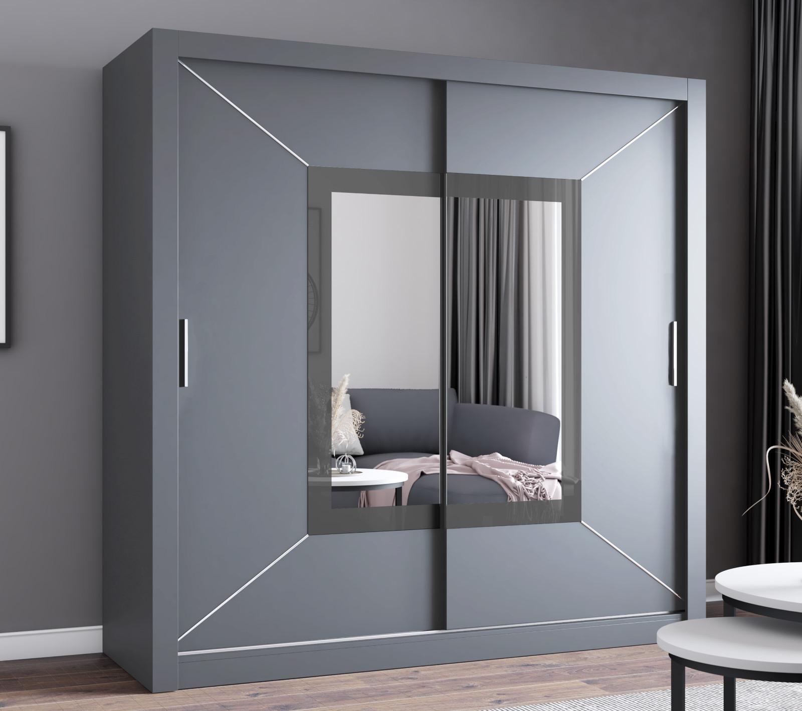 Venicia Sliding Door Wardrobe with Mirror – Modern Bedroom Storage Closet