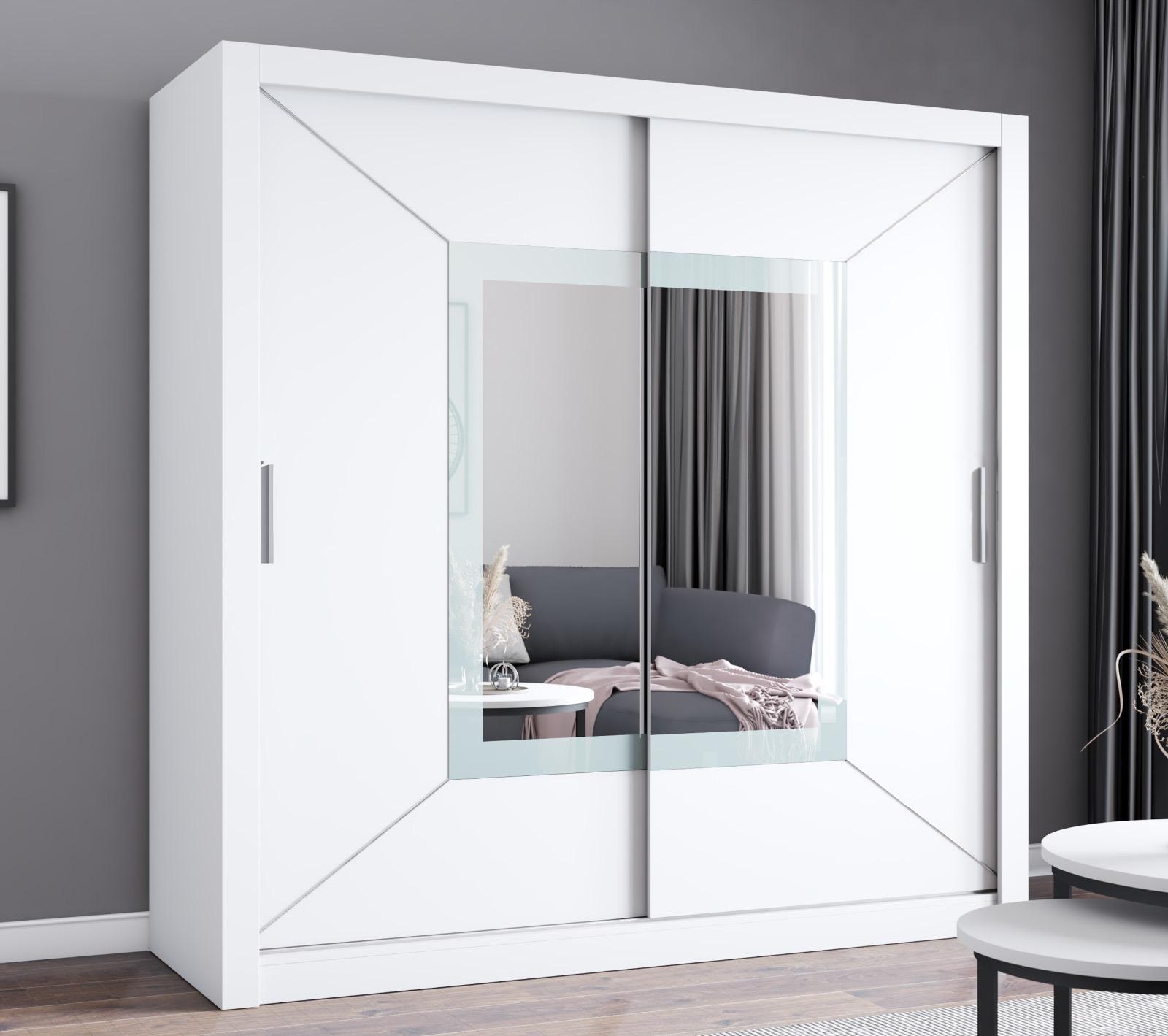 Venicia Sliding Door Wardrobe with Mirror – Modern Bedroom Storage Closet