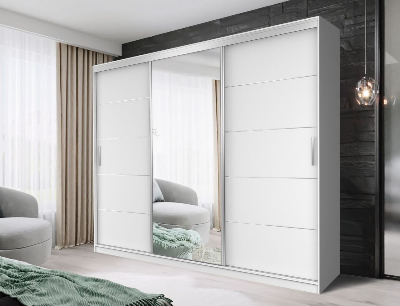 IBIZA Modern Sliding Door Wardrobe with Mirror | Bedroom Storage Cabinet – Space-Saving & Stylish