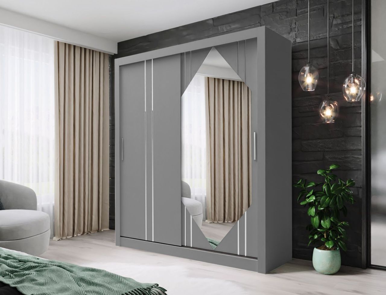 Liverpool Sliding Door Wardrobe with Mirror – Modern Bedroom Storage Closet