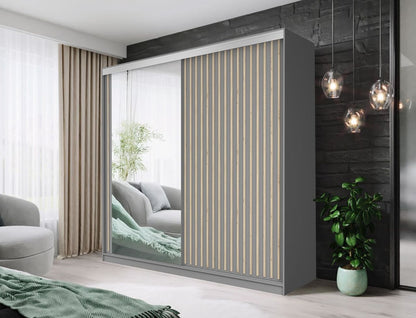 Kingston Tokyo Modern Sliding Door Wardrobe with Mirror | Bedroom Storage Cabinet